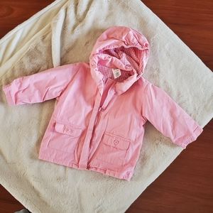 Gap pale pink jacket with removable hood. 12-18 months